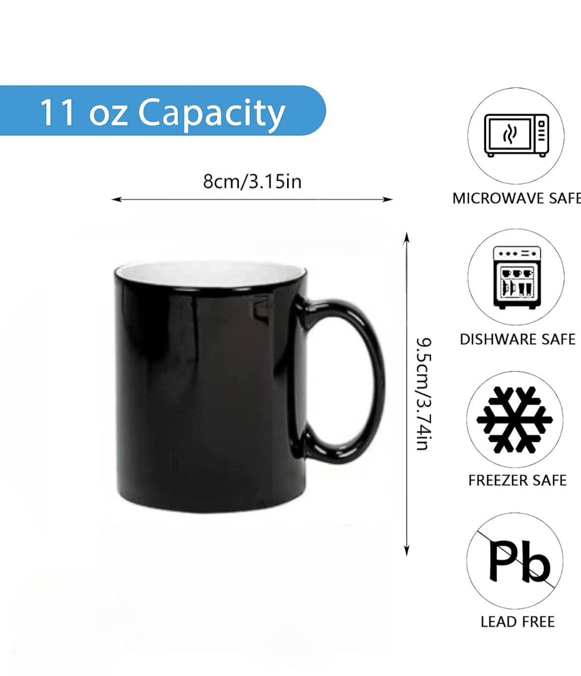 Personalized Magic Mug with full side by side photo or any design