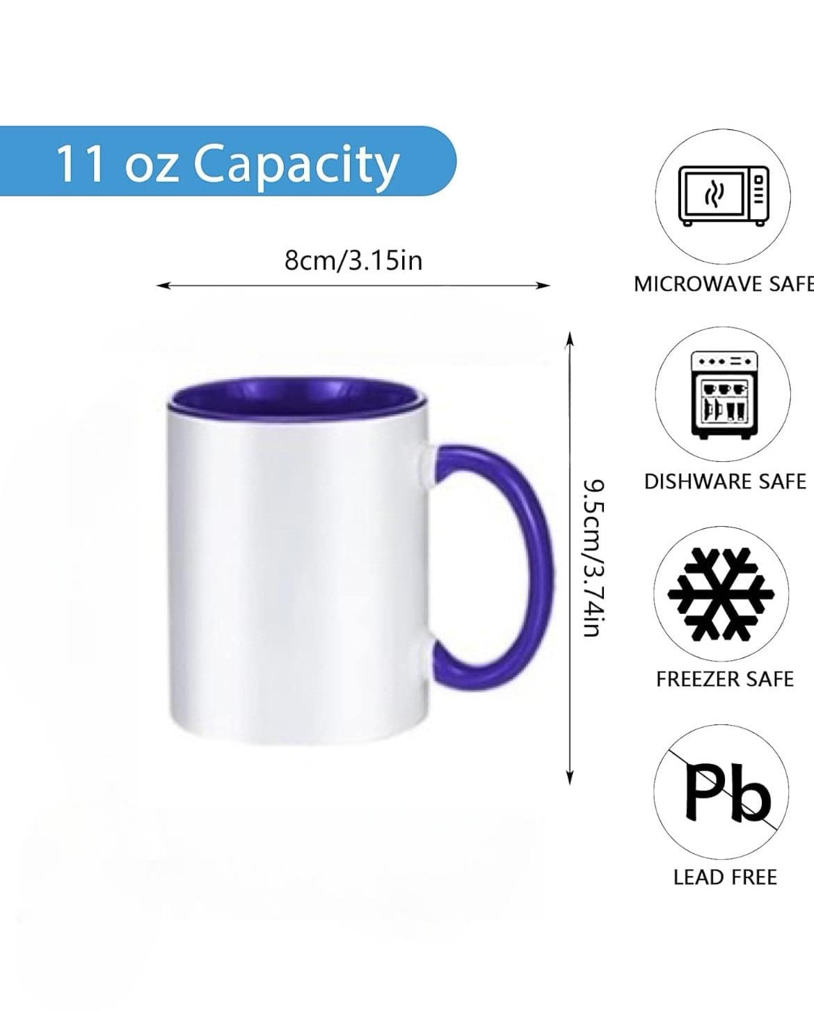 Personalized coffee mug (with full side by side photo or any design)