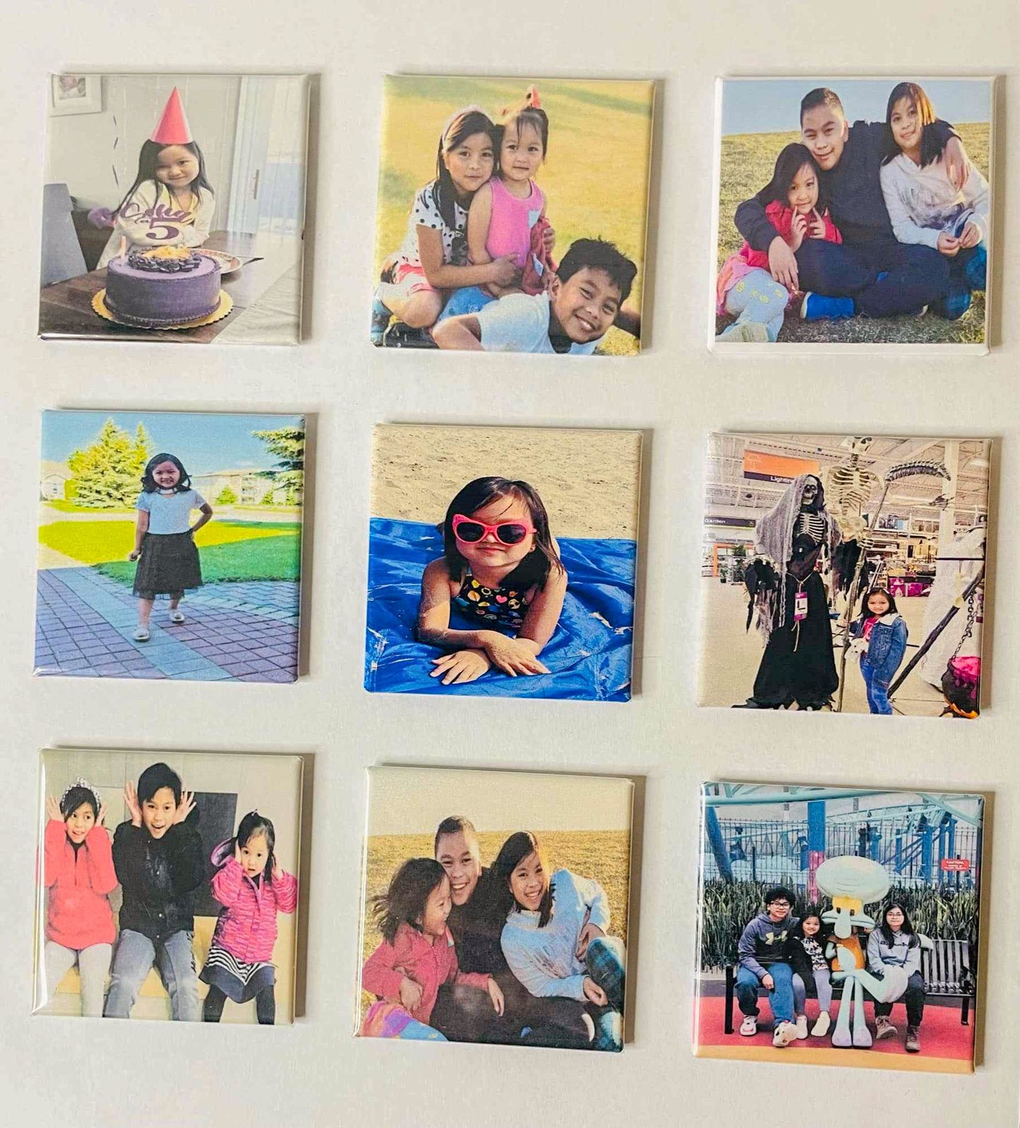 Personalized 2"X2" Photo Magnets - Set of 9