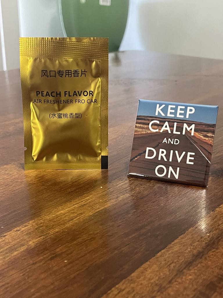 Car air freshener vent clip Keep calm and drive on