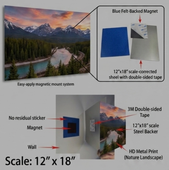 Personalized safe wall magnetic metal prints