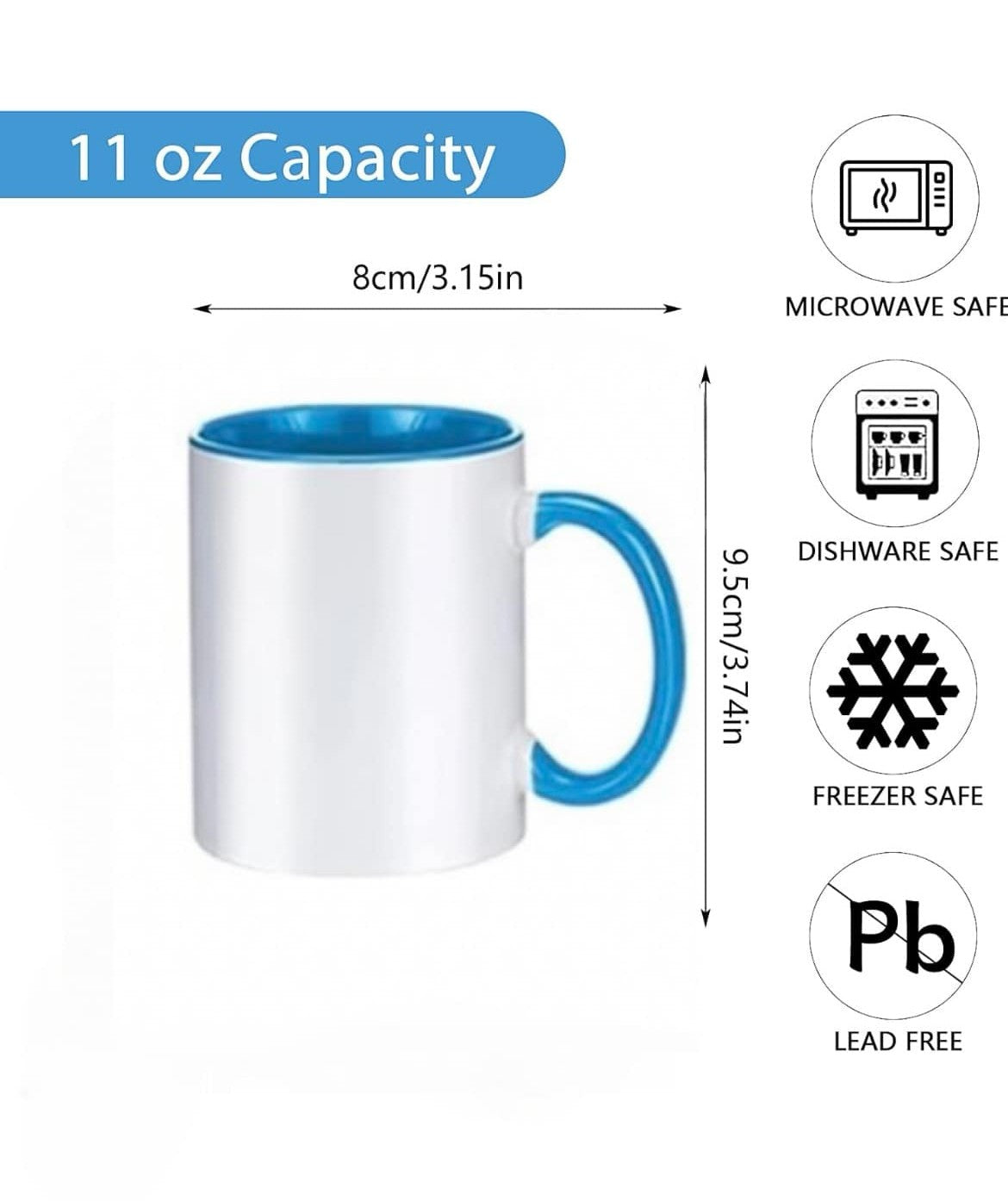Personalized coffee mug (with full side by side photo or any design)