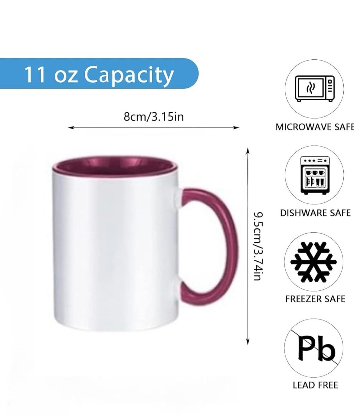 Personalized coffee mug (with full side by side photo or any design)
