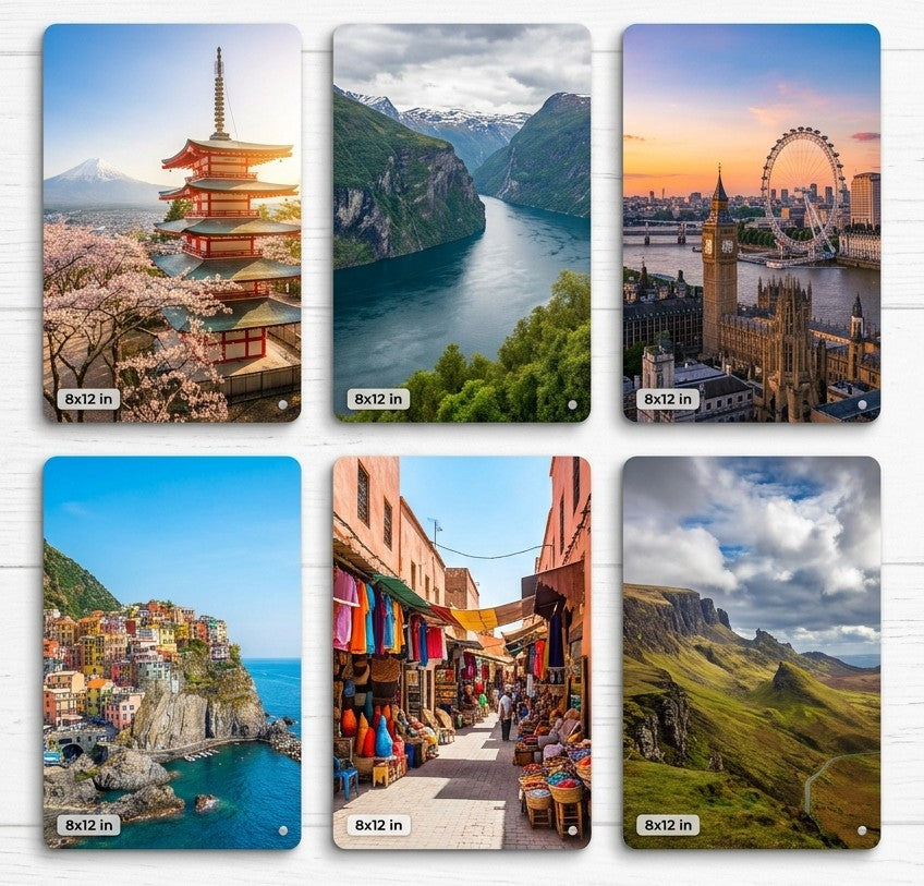 Mixtiles set of 6 Personalized safe wall magnetic metal prints (8x12inch )