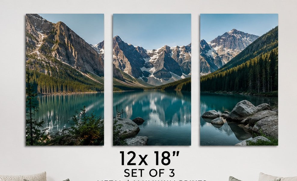 Mixtiles set of 3 Personalized safe wall magnetic metal prints (12x18inch )