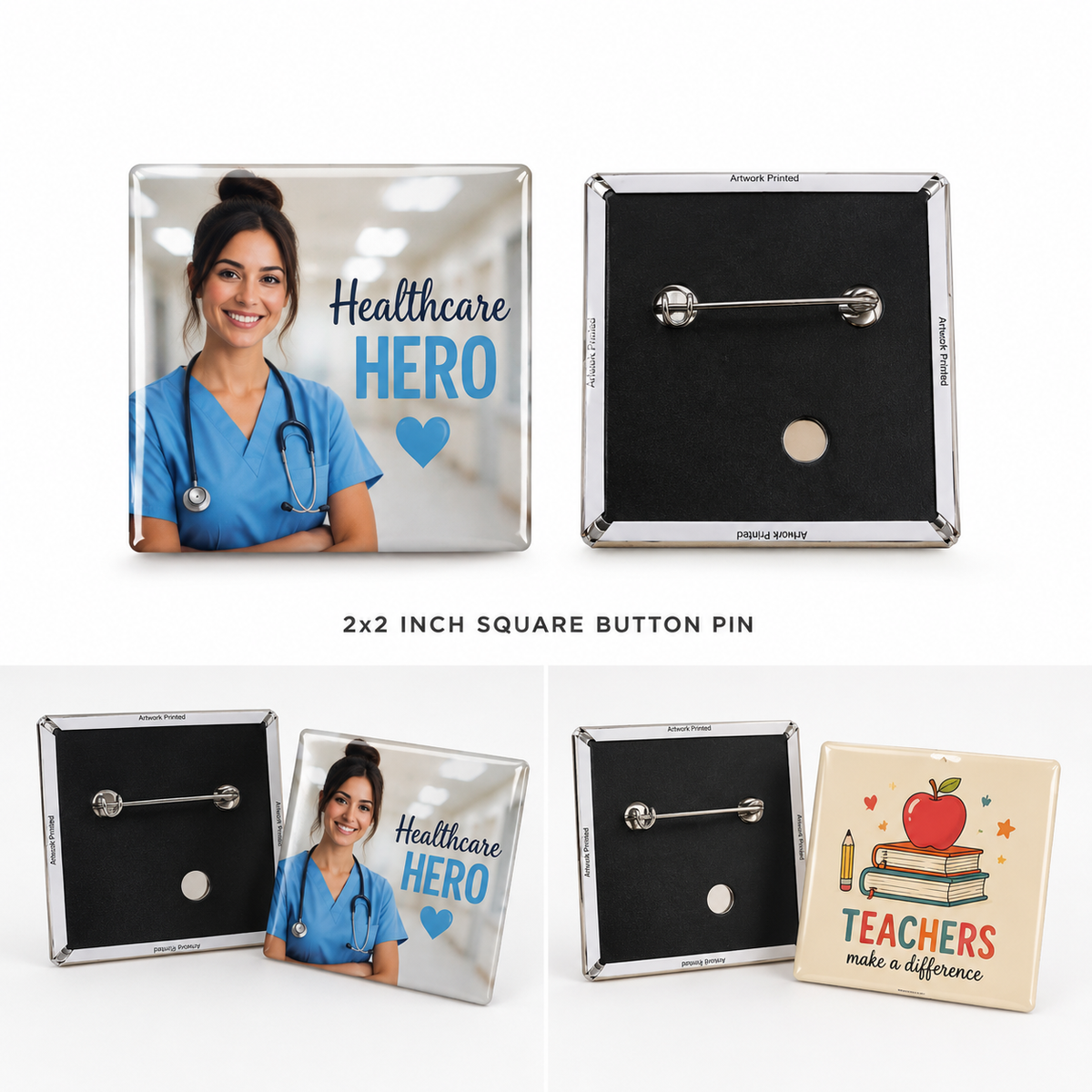 Personalized 2x2 Buttons/Badges in Bulk - (20 pcs. single image for $60)