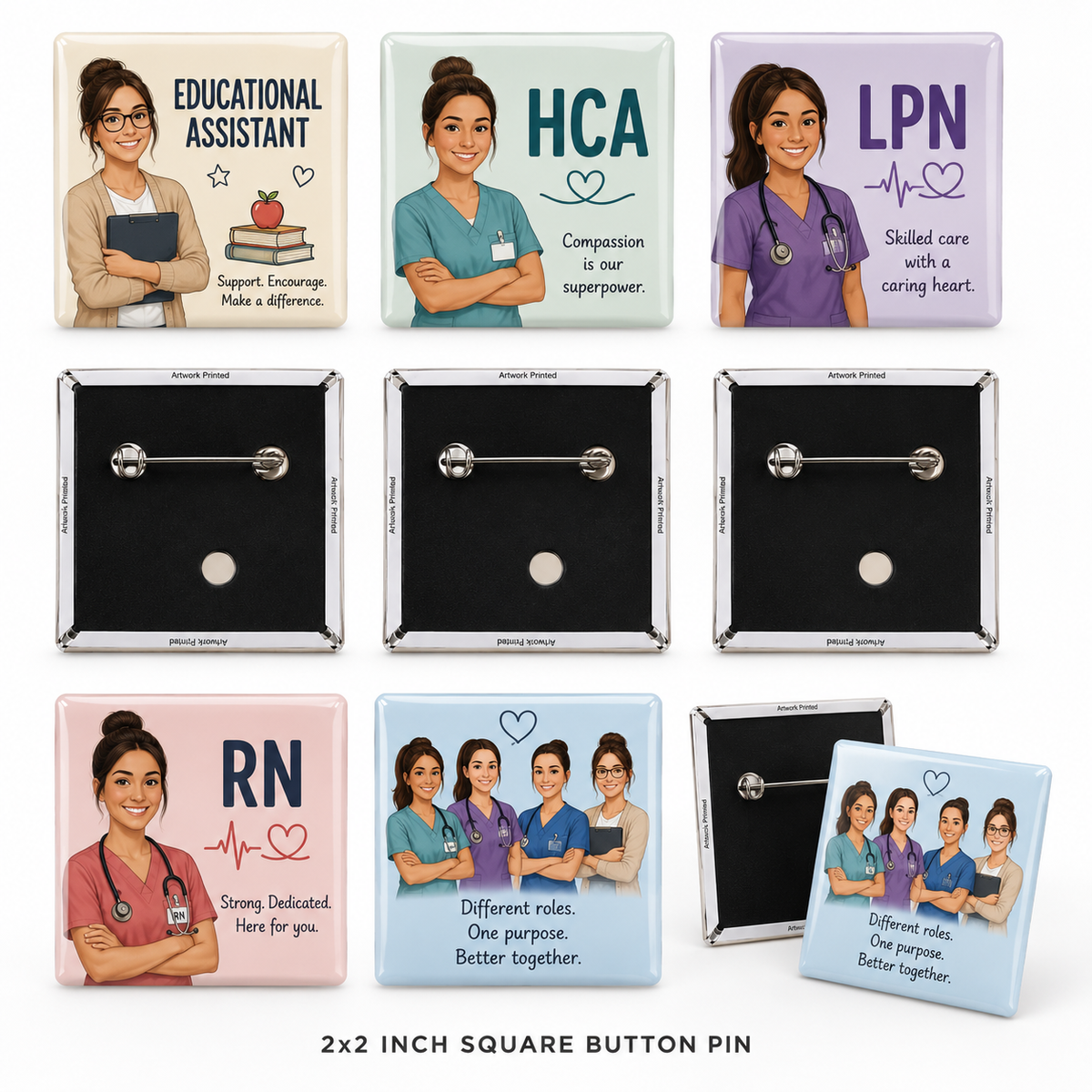 Personalized 2x2 Buttons/Badges in Bulk - (20 pcs. single image for $60)